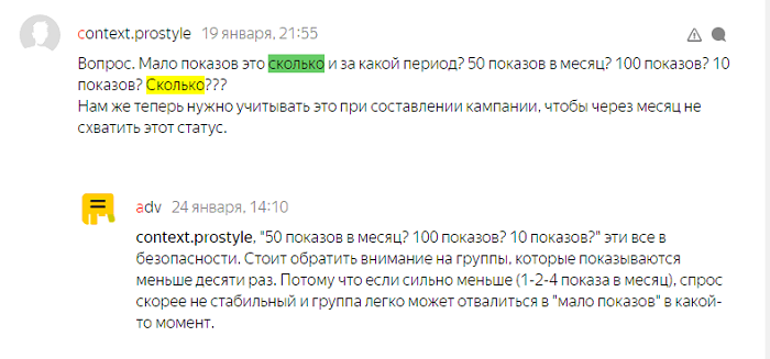 сколько это мало показов в яндекс директе